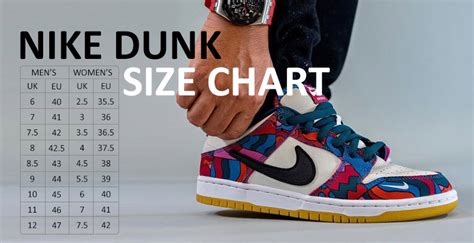 women's dunks size chart